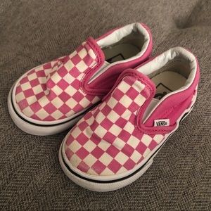 Vans Hot Pink Checkered SlipOn, Toddler 4.5